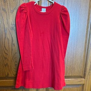 City Threads red puff long sleeve tee dress